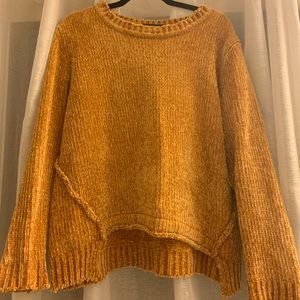 Alpha and Omega Mustard Yellow Chenille Sweater